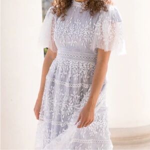 NEW Ivy City Co Frost Blue Retired Design Midi Dress